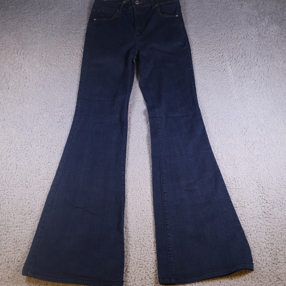 Abercrombie & Fitch Flare Jeans Dark Wash High Rise Size 6L W28 L36 Denim
